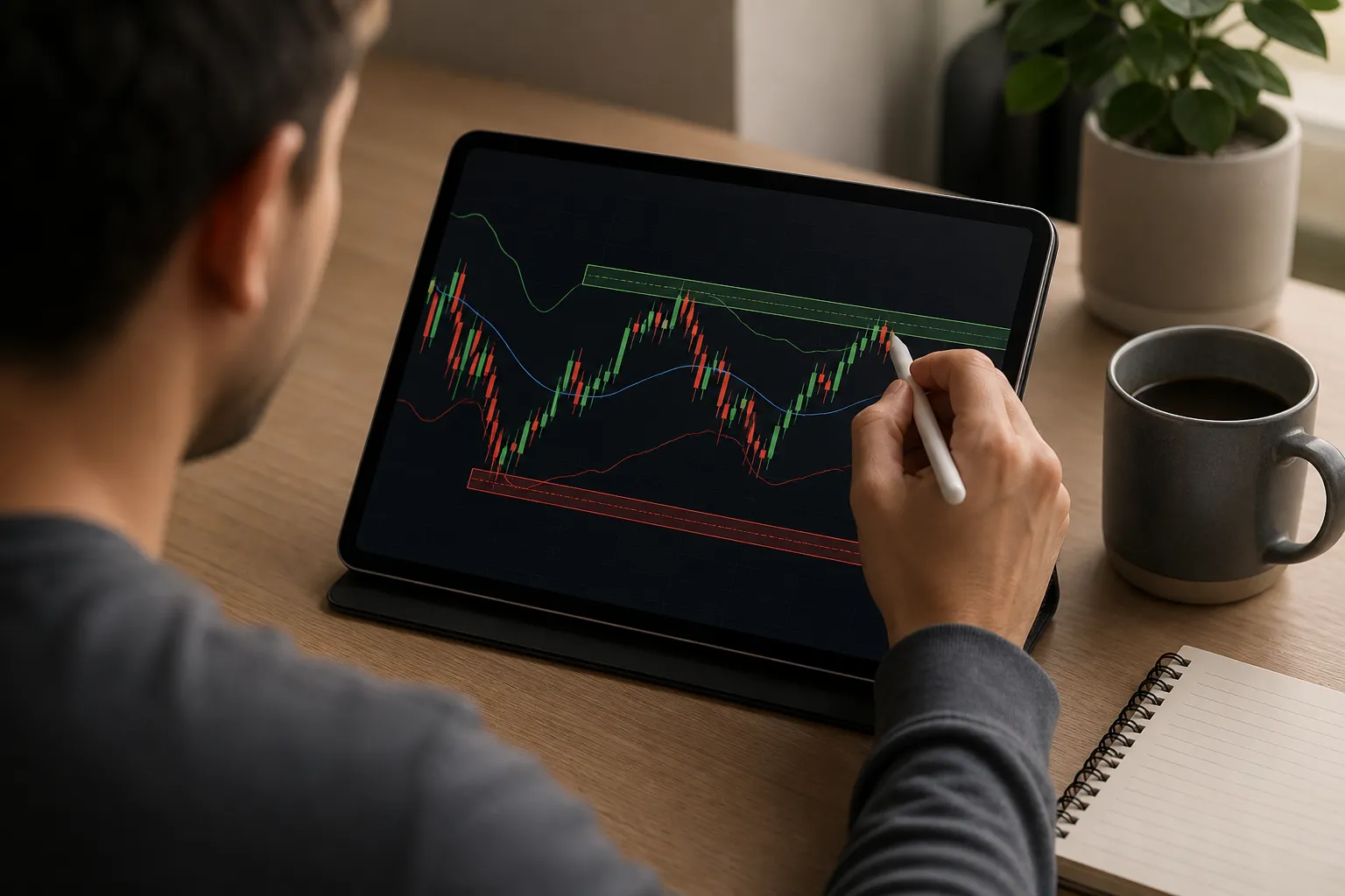 A practical guide to reading stock charts: candles, timeframes, trend, support and resistance, VWAP, and how to practice with live watchlists and alerts.