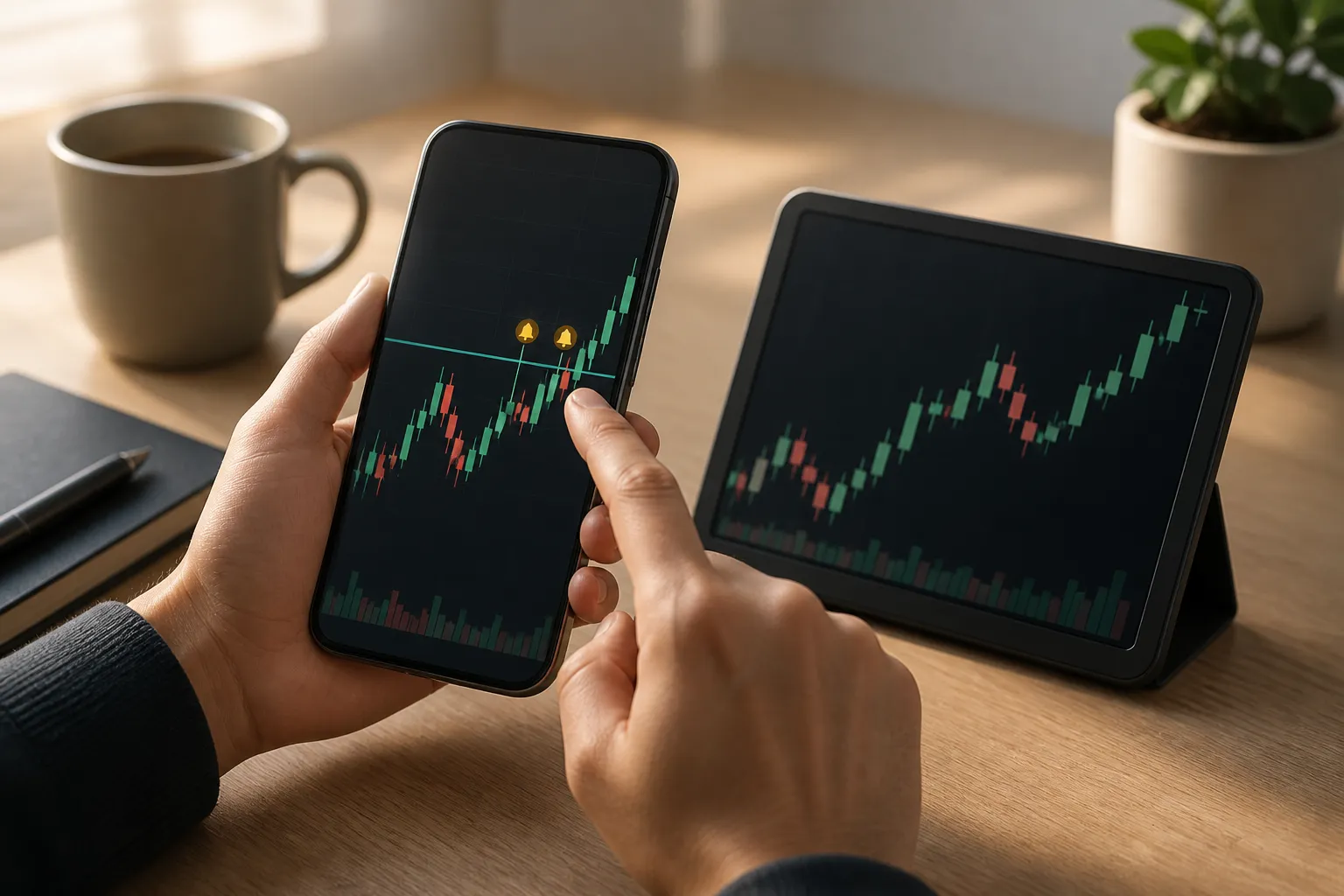 Set breakout alerts that fire on time with precise levels, session-aware buffers, and live quotes across stocks, ETFs, futures, forex, and crypto.